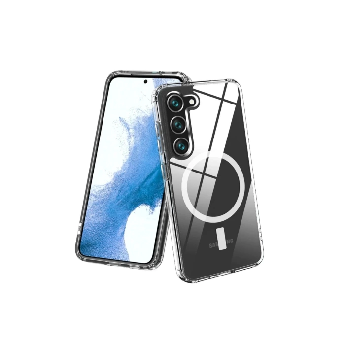 Newface Samsung Galaxy S23 Plus Kılıf Magneticsafe Şeffaf Silikon - Şeffaf