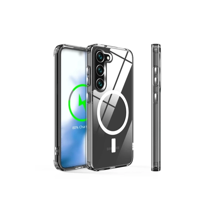 Newface Samsung Galaxy S23 Plus Kılıf Magneticsafe Şeffaf Silikon - Şeffaf