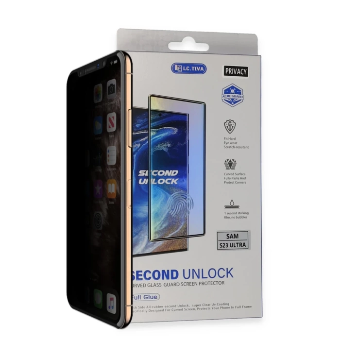 Newface Samsung Galaxy S23 Ultra Durable Full Glue Curved Hayalet Cam