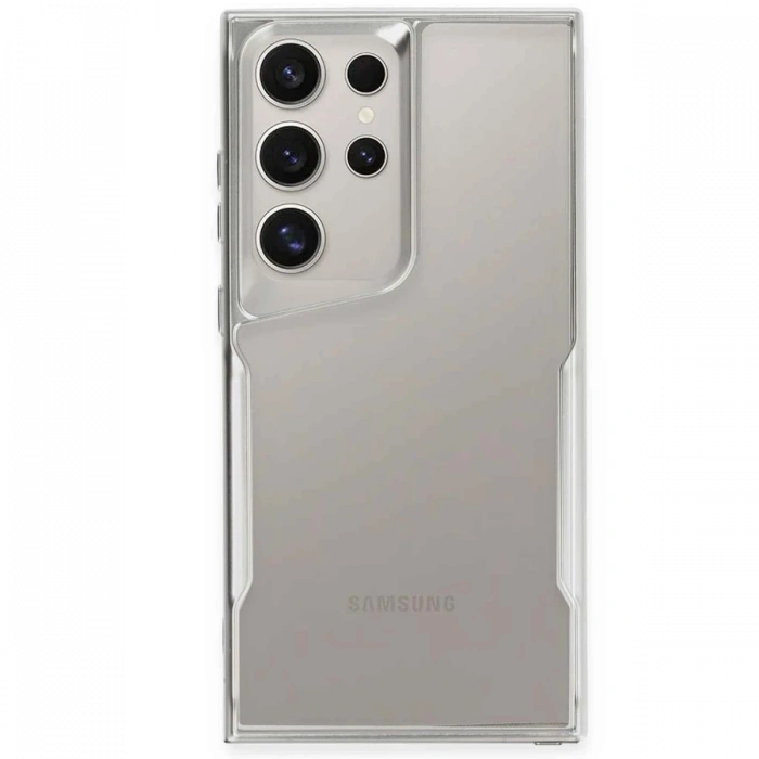 Newface Samsung Galaxy S23 Ultra Kılıf Boyi Silikon Kapak - Gümüş