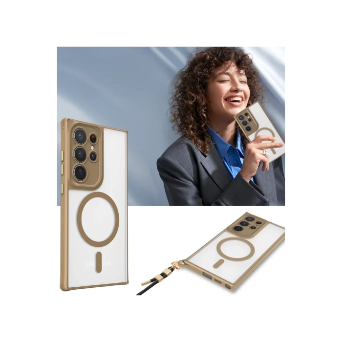 Newface Samsung Galaxy S23 Ultra Kılıf Enka Magsafe Silikon Kılıf