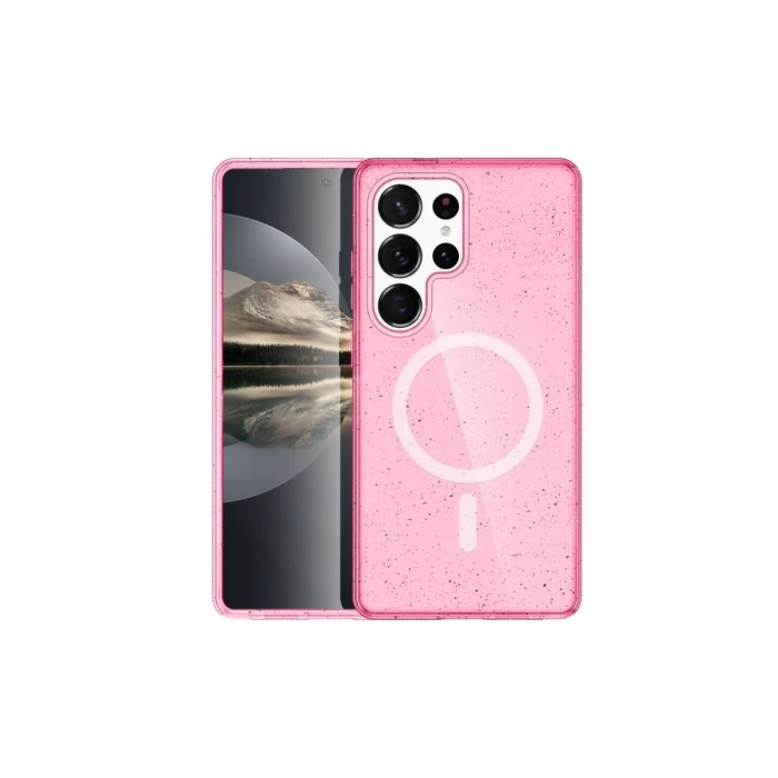 Newface Samsung Galaxy S23 Ultra Kılıf Glow Magsafe Kapak - Pembe