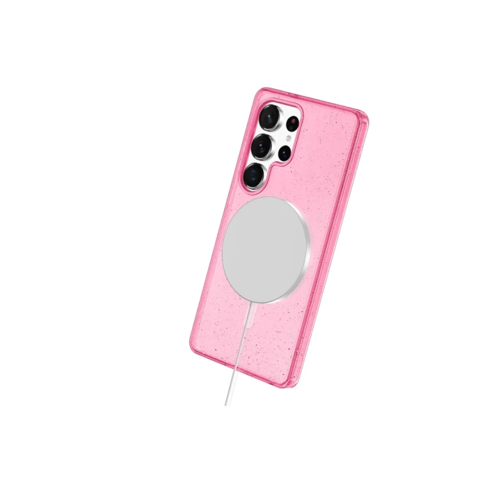 Newface Samsung Galaxy S23 Ultra Kılıf Glow Magsafe Kapak - Pembe