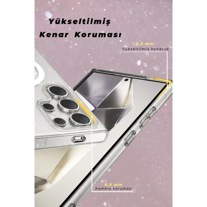 Newface Samsung Galaxy S23 Ultra Kılıf Glow Magsafe Kapak - Şeffaf