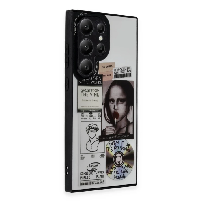 Newface Samsung Galaxy S23 Ultra Kılıf Mirror Desenli Kapak