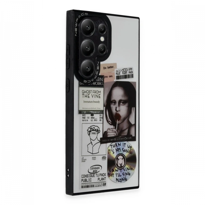 Newface Samsung Galaxy S23 Ultra Kılıf Mirror Desenli Kapak