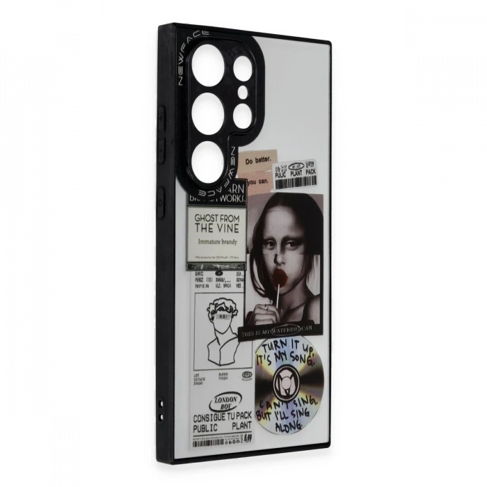 Newface Samsung Galaxy S23 Ultra Kılıf Mirror Desenli Kapak