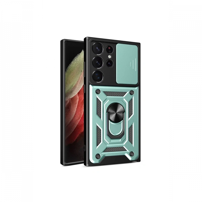 Newface Samsung Galaxy S23 Ultra Kılıf Pars Lens Yüzüklü Silikon
