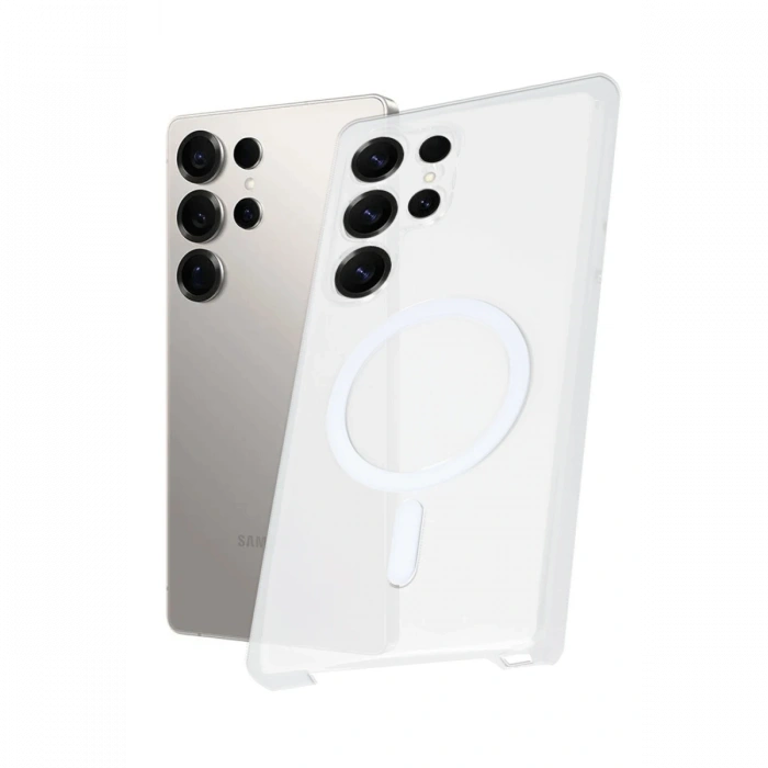 Newface Samsung Galaxy S23 Ultra Kılıf PC Zara Magsafe Şeffaf Kılıf - Şeffaf