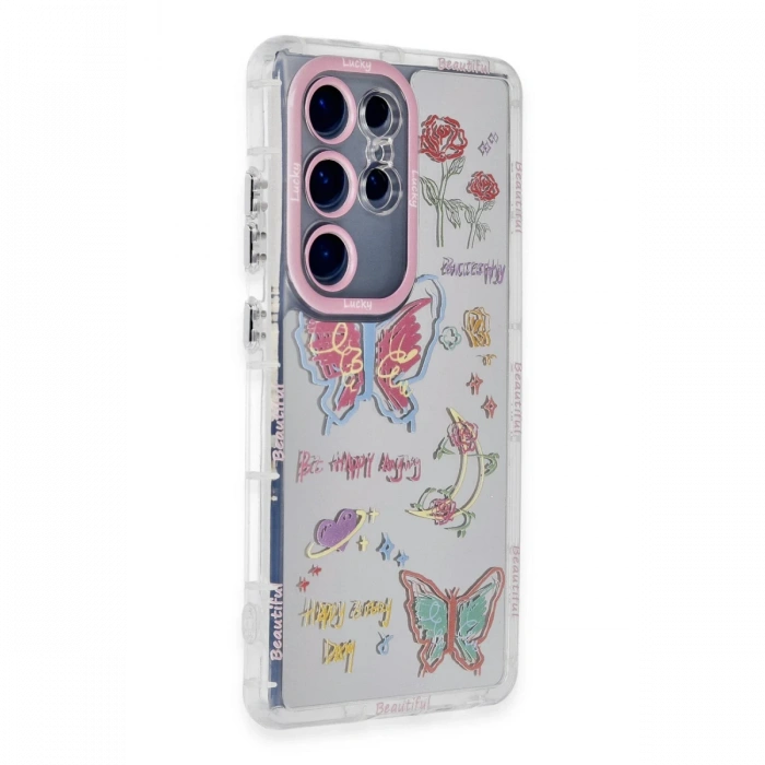 Newface Samsung Galaxy S23 Ultra Kılıf Reflexion Desenli Kapak - Desen 8