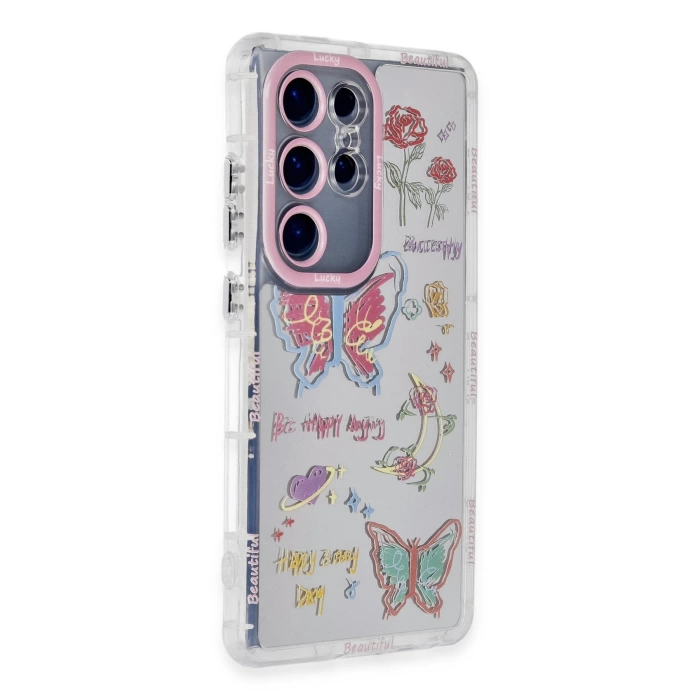 Newface Samsung Galaxy S23 Ultra Kılıf Reflexion Desenli Kapak - Desen 8
