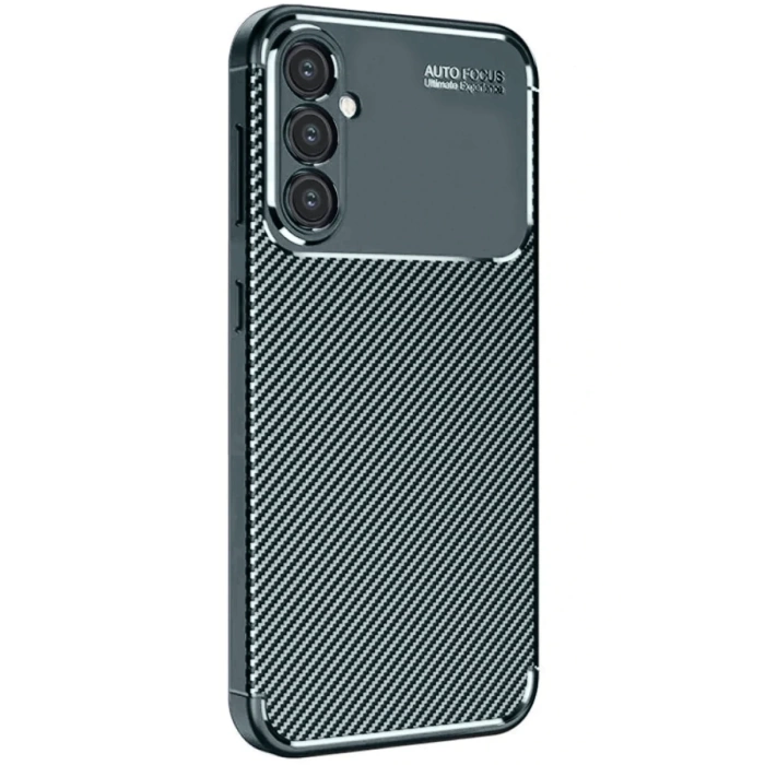 Newface Samsung Galaxy S24 FE Kılıf Auto Focus Karbon Kapak - Koyu Yeşil