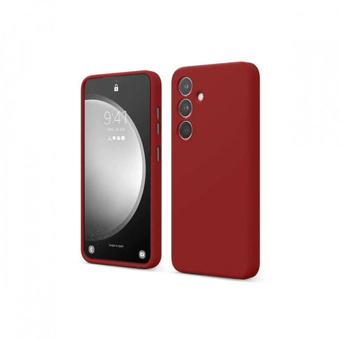Newface Samsung Galaxy S24 FE Kılıf First Silikon - Kırmızı