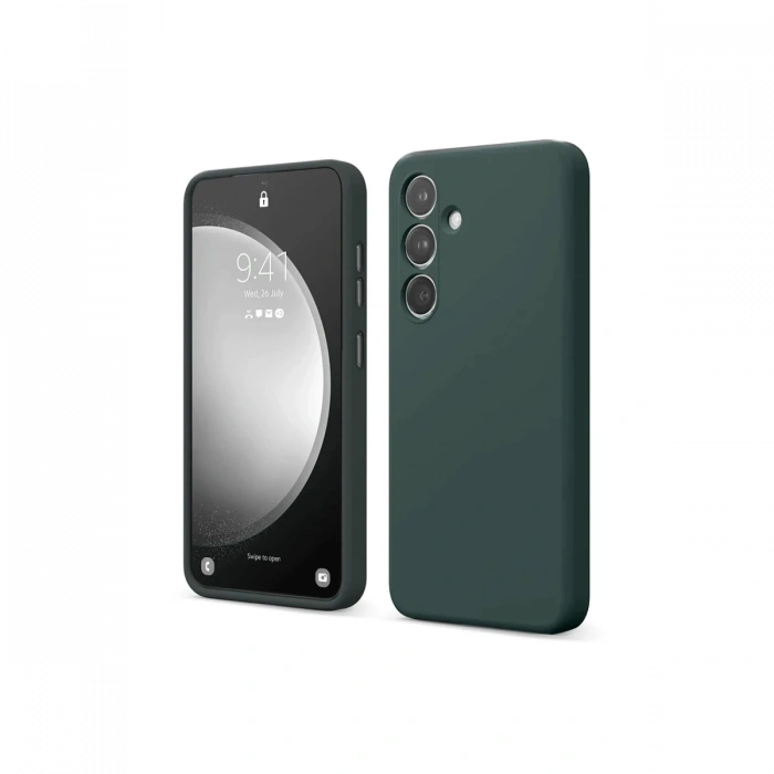 Newface Samsung Galaxy S24 FE Kılıf First Silikon - Koyu Yeşil