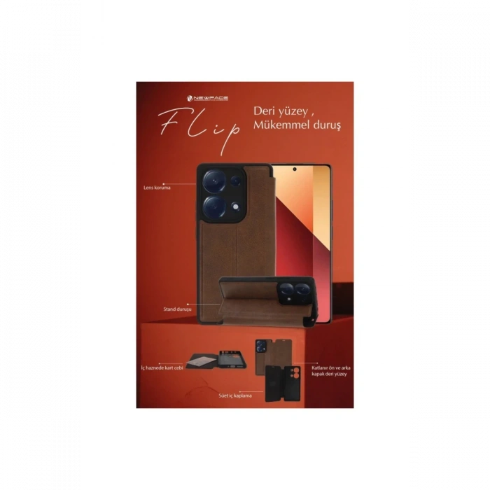 Newface Samsung Galaxy S24 FE Kılıf Flip Cover - Siyah