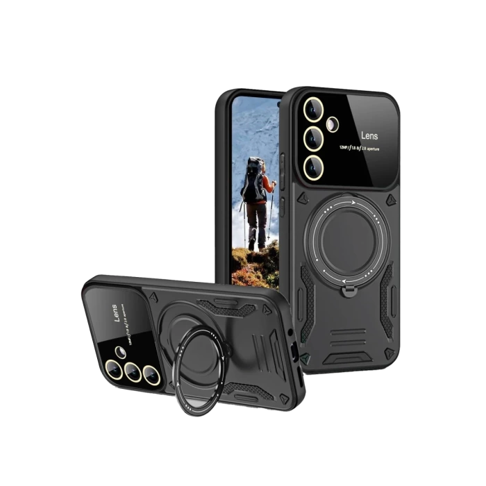 Newface Samsung Galaxy S24 FE Kılıf Joy Lens Standlı Kapak