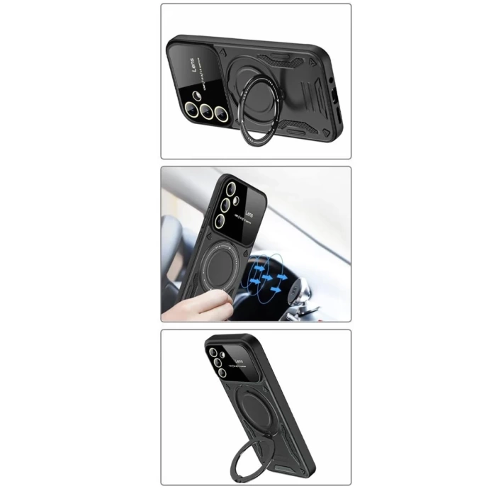 Newface Samsung Galaxy S24 FE Kılıf Joy Lens Standlı Kapak