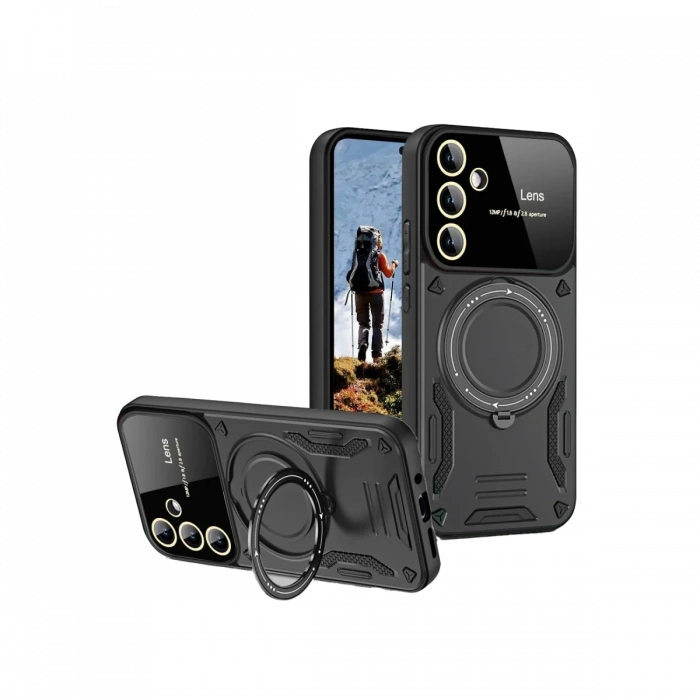 Newface Samsung Galaxy S24 FE Kılıf Joy Lens Standlı Kapak