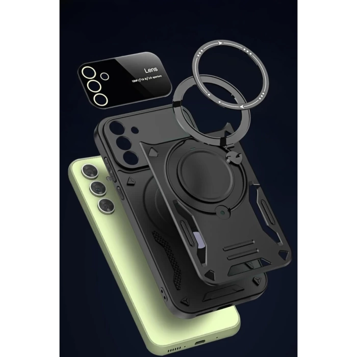 Newface Samsung Galaxy S24 FE Kılıf Joy Lens Standlı Kapak