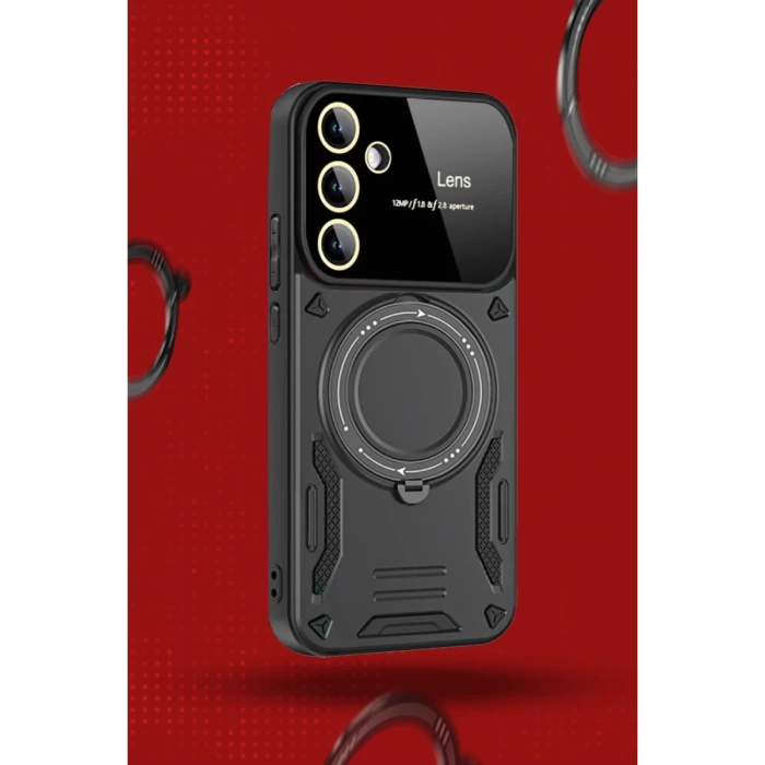 Newface Samsung Galaxy S24 FE Kılıf Joy Lens Standlı Kapak
