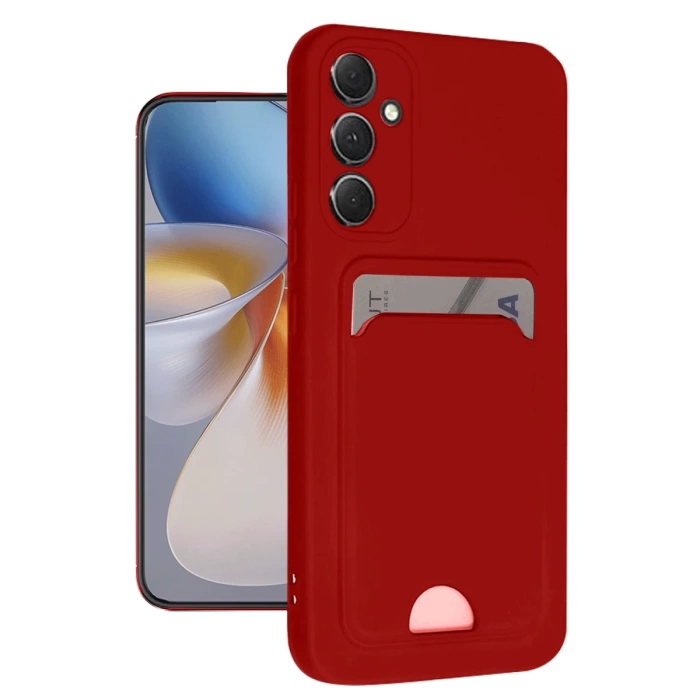 Newface Samsung Galaxy S24 FE Kılıf Kelvin Kartvizitli Silikon - Kırmızı