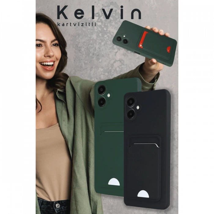 Newface Samsung Galaxy S24 FE Kılıf Kelvin Kartvizitli Silikon - Kırmızı