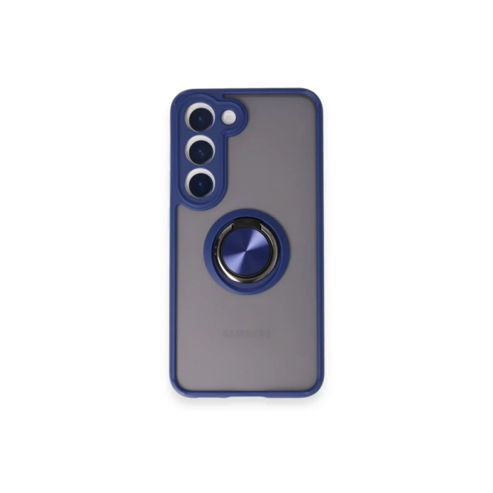 Newface Samsung Galaxy S24 FE Kılıf Montreal Yüzüklü Silikon Kapak - Lacivert