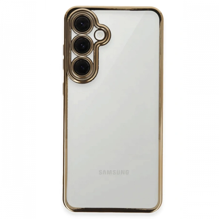 Newface Samsung Galaxy S24 FE Kılıf Razer Lensli Silikon - Gold