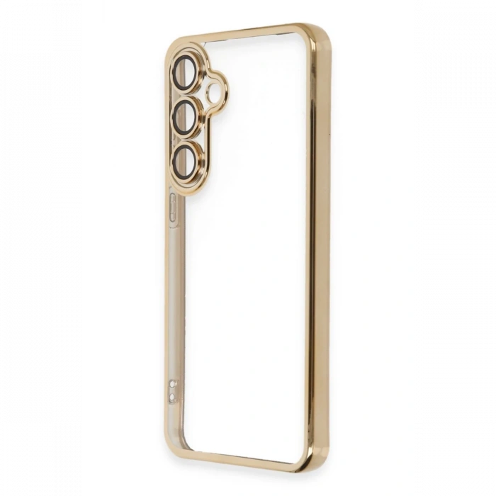 Newface Samsung Galaxy S24 FE Kılıf Razer Lensli Silikon - Gold