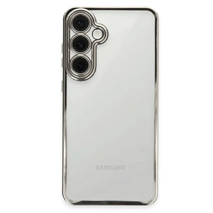 Newface Samsung Galaxy S24 FE Kılıf Razer Lensli Silikon - Gümüş