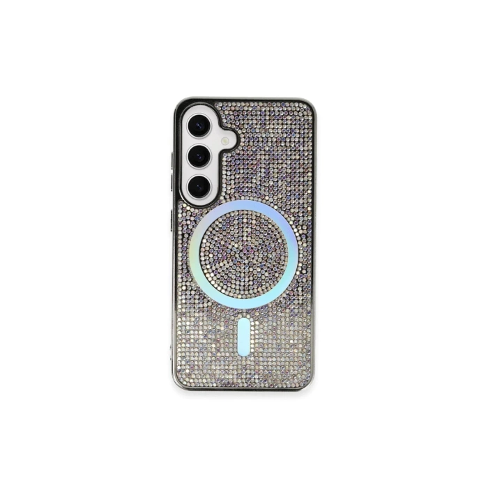 Newface Samsung Galaxy S24 Kılıf Diamond Magsafe Kapak - Rainbow