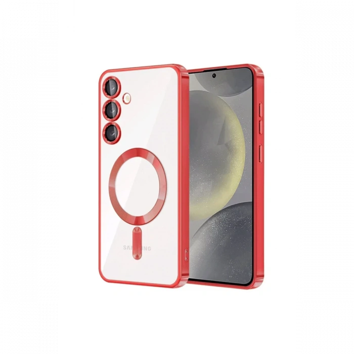 Newface Samsung Galaxy S24 Kılıf Kross Magneticsafe Kapak - Kırmızı