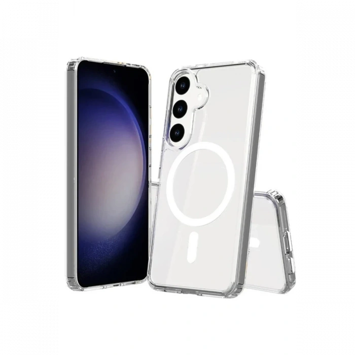 Newface Samsung Galaxy S24 Kılıf Magneticsafe Şeffaf Silikon - Şeffaf