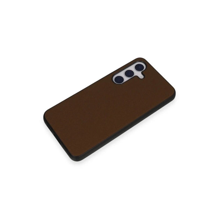 Newface Samsung Galaxy S24 Kılıf Taft Kapak - Kahverengi