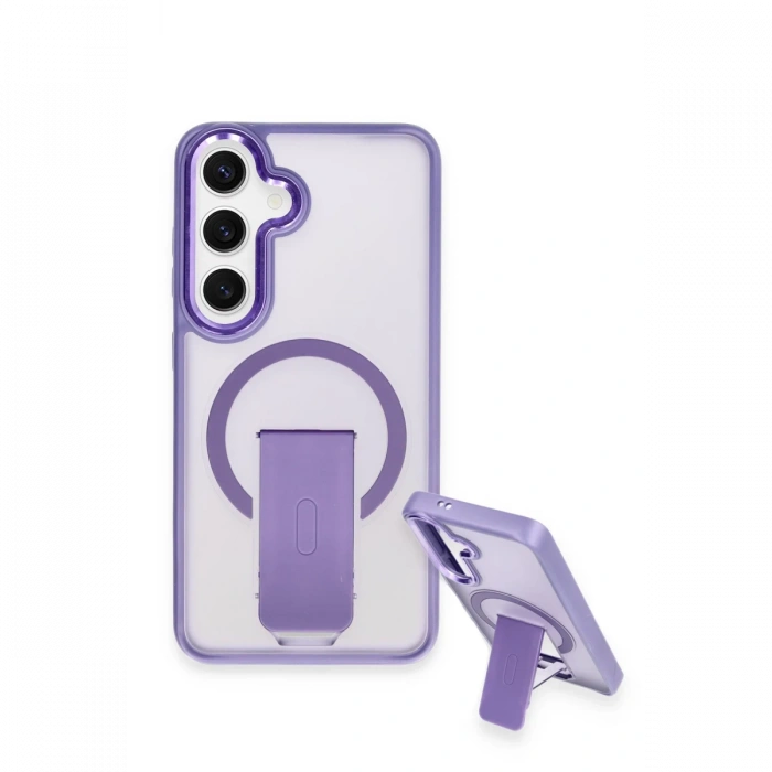Newface Samsung Galaxy S24 Plus Tork Magsafe Standlı Kapak - Lila