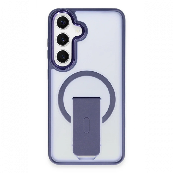 Newface Samsung Galaxy S24 Tork Magsafe Standlı Kapak - Lacivert