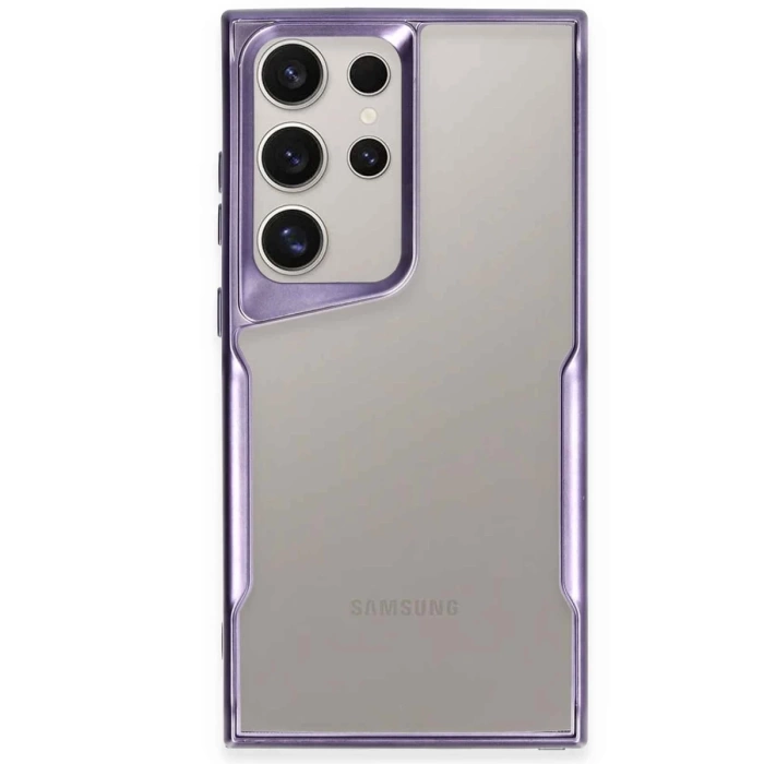 Newface Samsung Galaxy S24 Ultra Kılıf Boyi Silikon Kapak - Derin Mor