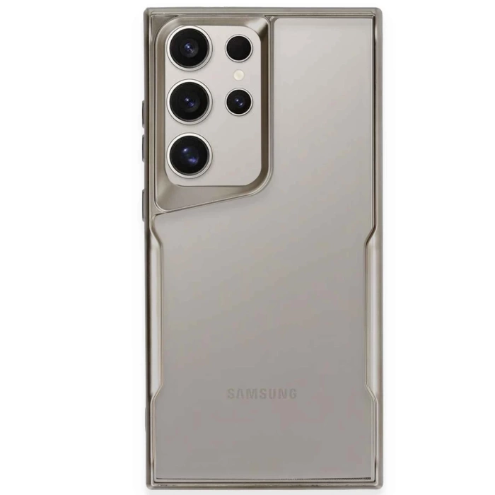 Newface Samsung Galaxy S24 Ultra Kılıf Boyi Silikon Kapak - Titan Gri