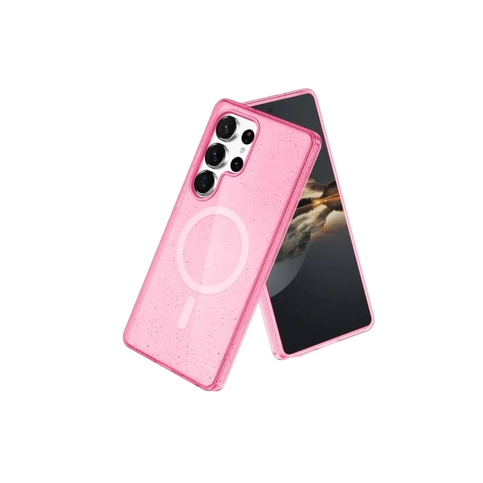 Newface Samsung Galaxy S24 Ultra Kılıf Glow Magsafe Kapak - Pembe