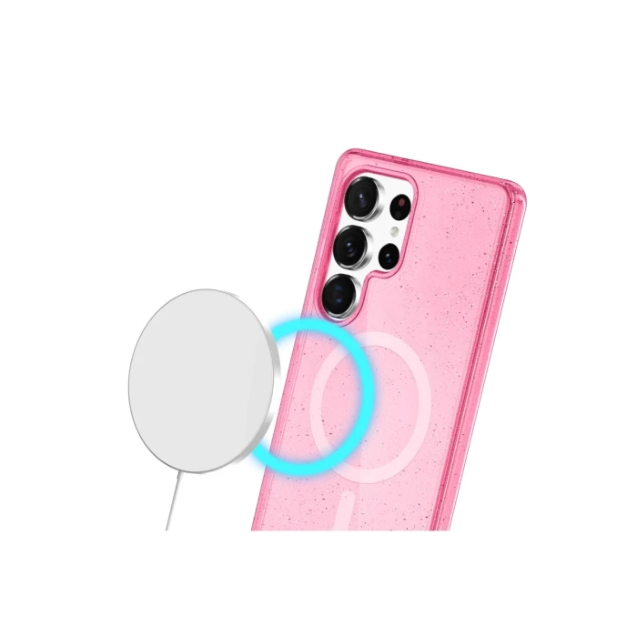 Newface Samsung Galaxy S24 Ultra Kılıf Glow Magsafe Kapak - Pembe