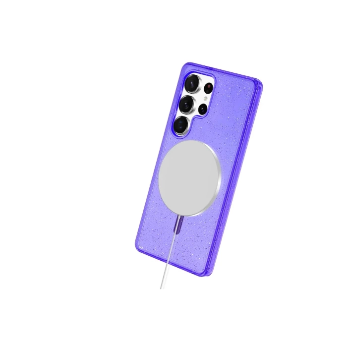 Newface Samsung Galaxy S24 Ultra Kılıf Glow Magsafe Kapak - Turuncu