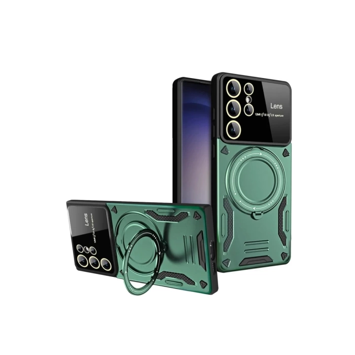 Newface Samsung Galaxy S24 Ultra Kılıf Joy Lens Standlı Kapak