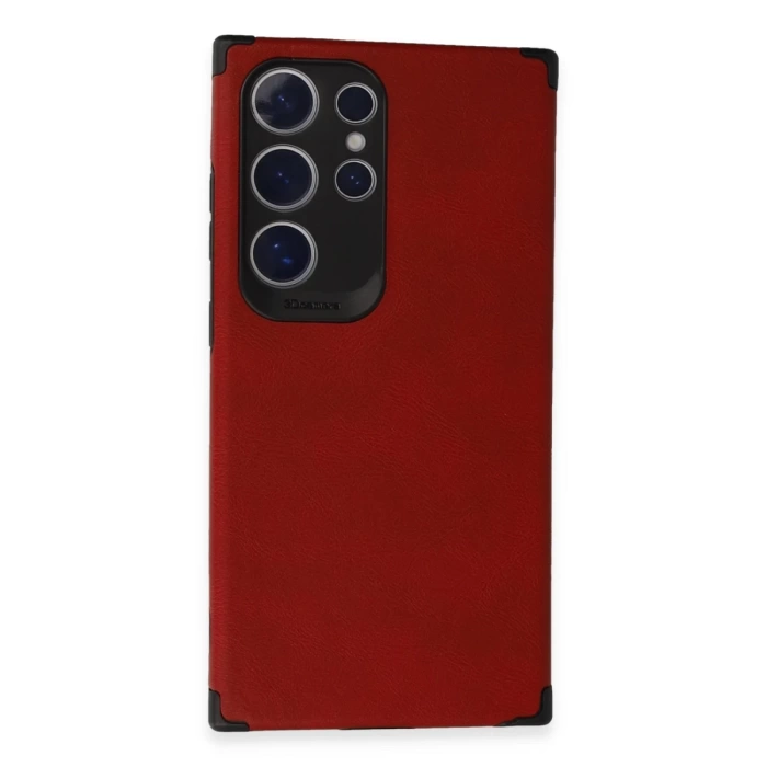 Newface Samsung Galaxy S24 Ultra Kılıf Loop Deri Silikon - Kırmızı