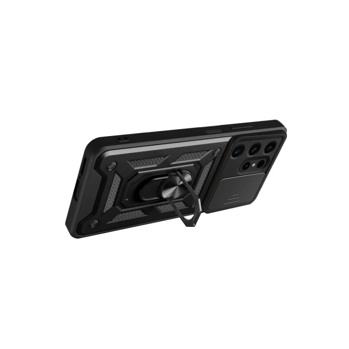 Newface Samsung Galaxy S24 Ultra Kılıf Pars Lens Yüzüklü Silikon