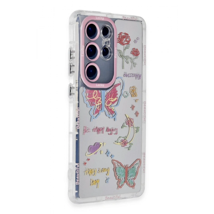 Newface Samsung Galaxy S24 Ultra Kılıf Reflexion Desenli Kapak - Desen 8