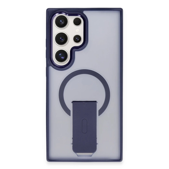 Newface Samsung Galaxy S24 Ultra Tork Magsafe Standlı Kapak - Lacivert