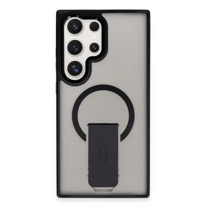 Newface Samsung Galaxy S24 Ultra Tork Magsafe Standlı Kapak - Siyah