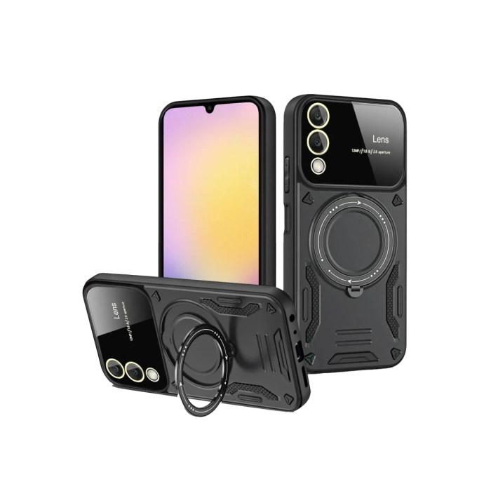 Newface Samsung Galaxy S25 Edge Kılıf Joy Lens Standlı Kapak