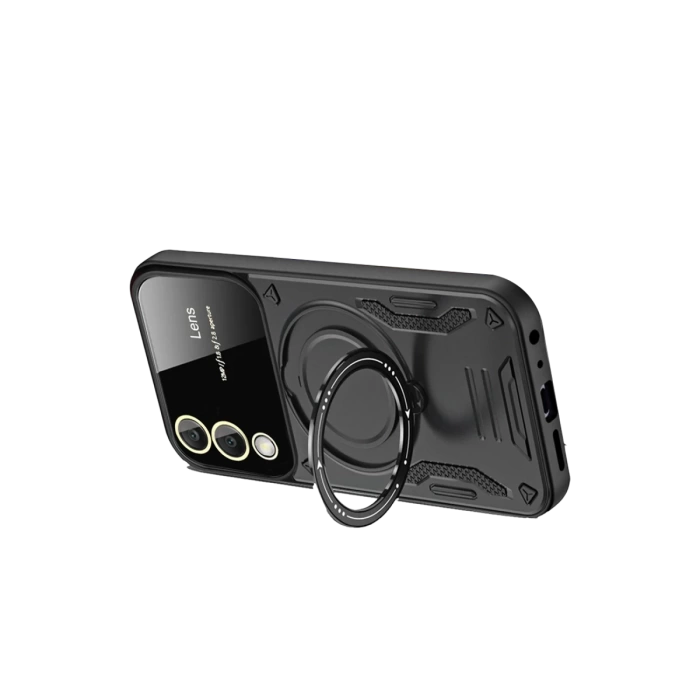 Newface Samsung Galaxy S25 Edge Kılıf Joy Lens Standlı Kapak