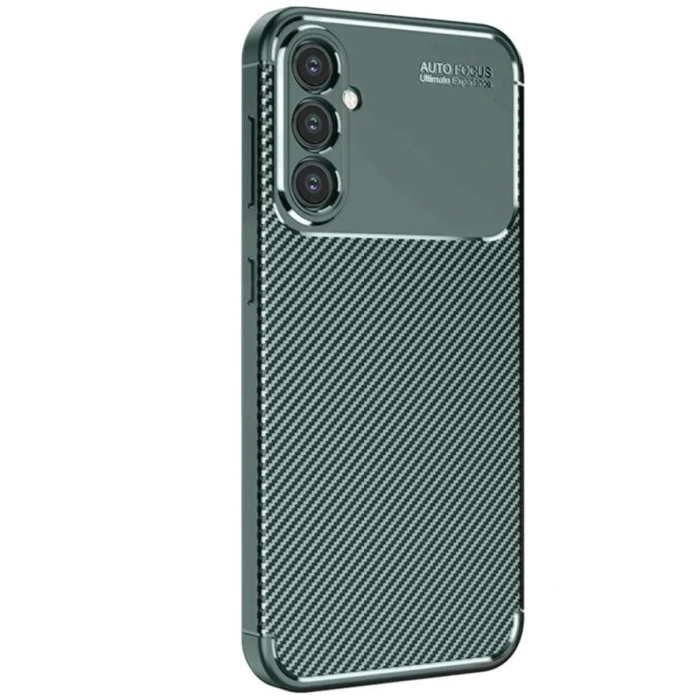 Newface Samsung Galaxy S25 Kılıf Auto Focus Karbon Kapak - Koyu Yeşil
